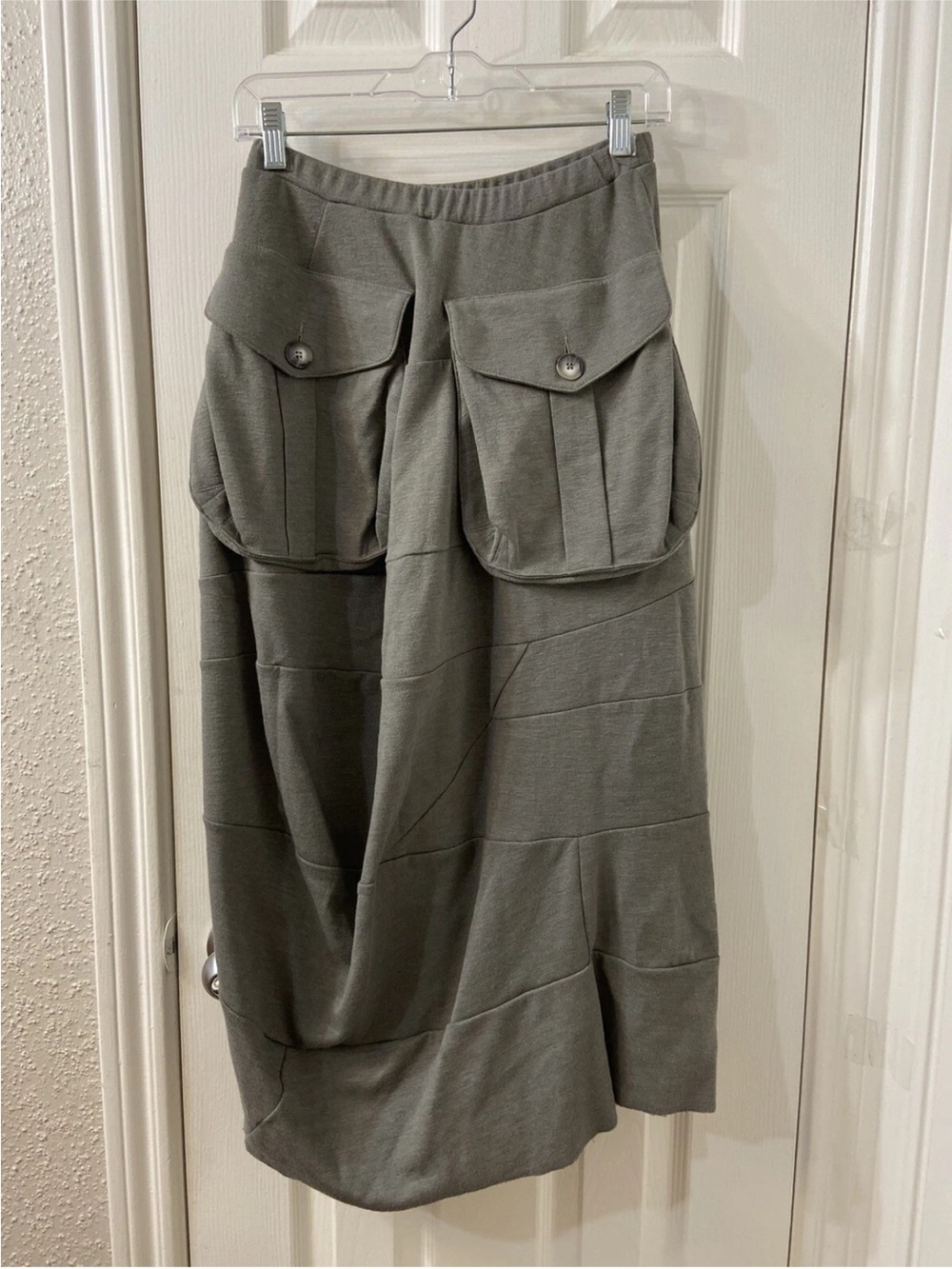 Utility Midi Skirt with Cargo Pockets - Olive
